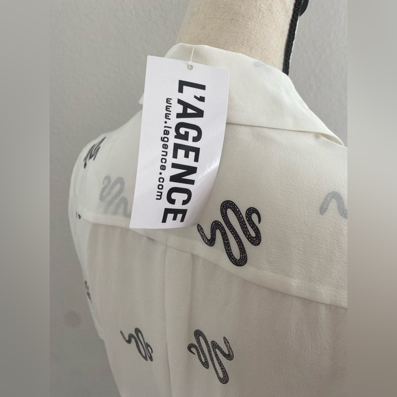 L’agence 100% Silk Snake Chain Print Dress and Shirt Size Small - Picture 8 of 10
